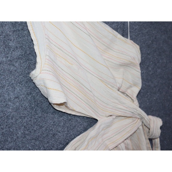 Free People Romper Women 2 Beige Cream BOHO Hot Chip‎ 2" One Shoulder Bohemian - Picture 4 of 12